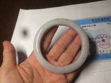 Load image into Gallery viewer, 58.2mm certified type A 100% Natural light green/white/purple jadeite jade bangle AE63-6538