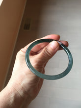 Load image into Gallery viewer, 58mm Certified Type A 100% Natural dark green/blue/gray Guatemala slim round cut Jadeite bangle PD179-2482