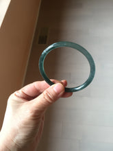 Load image into Gallery viewer, 58mm Certified Type A 100% Natural dark green/blue/gray Guatemala slim round cut Jadeite bangle PD179-2482