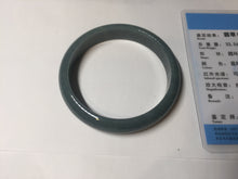 Load image into Gallery viewer, 54mm Certified Type A 100% Natural dark green/light blue/gray/black Guatemala Jadeite bangle BQ31-1432