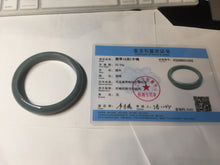 Load image into Gallery viewer, 54mm Certified Type A 100% Natural dark green/light blue/gray/black Guatemala Jadeite bangle BQ31-1432
