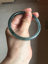 Load image into Gallery viewer, 58mm Certified Type A 100% Natural dark green/blue/gray Guatemala slim round cut Jadeite bangle PD179-2482