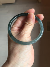 Load image into Gallery viewer, 58mm Certified Type A 100% Natural dark green/blue/gray Guatemala slim round cut Jadeite bangle PD179-2482