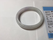 Load image into Gallery viewer, 50.5mm Certified Type A 100% Natural light purple/white oval shape Jadeite Jade bangle BK128-0257