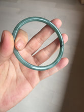 Load image into Gallery viewer, 58.8mm Certified Type A 100% Natural dark green/blue/gray/black slim round cut Guatemala Jadeite bangle GL36-16-3806
