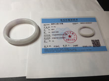 Load image into Gallery viewer, 50.5mm Certified Type A 100% Natural light purple/white oval shape Jadeite Jade bangle BK128-0257