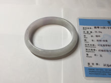 Load image into Gallery viewer, 50.5mm Certified Type A 100% Natural light purple/white oval shape Jadeite Jade bangle BK128-0257