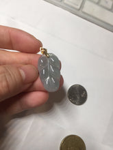 Load image into Gallery viewer, 100% natural type A icy watery light green blue gray Guatemala jadeite leaf pendant PD6