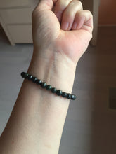 Load image into Gallery viewer, 5.5-6mm 100% natural type A dark green/black jadeite jade beads bracelet group BL132