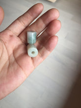 Load image into Gallery viewer, 14.5-16.7mm Type A 100% Natural white light green Jadeite Jade LuluTong (Every road is smooth) bead pendant group BP93 Add-on item