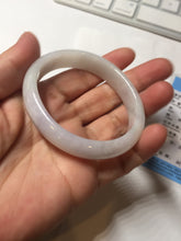 Load image into Gallery viewer, 50.5mm Certified Type A 100% Natural light purple/white oval shape Jadeite Jade bangle BK128-0257