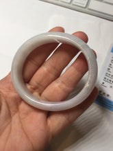 Load image into Gallery viewer, 50.5mm Certified Type A 100% Natural light purple/white oval shape Jadeite Jade bangle BK128-0257