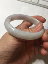Load image into Gallery viewer, 50.5mm Certified Type A 100% Natural light purple/white oval shape Jadeite Jade bangle BK128-0257