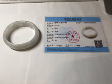 Load image into Gallery viewer, 47.5mm certified 100% natural Type A icy watery green white broad style oval jadeite jade bangle BK129-0267