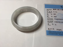 Load image into Gallery viewer, 47.5mm certified 100% natural Type A icy watery green white broad style oval jadeite jade bangle BK129-0267