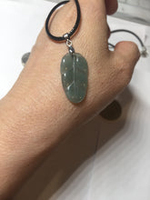 Load image into Gallery viewer, 100% natural type A icy watery light green gray Guatemala jadeite leaf pendant PD7
