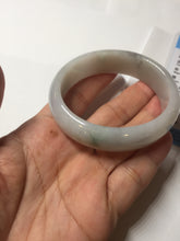 Load image into Gallery viewer, 47.5mm certified 100% natural Type A icy watery green white broad style oval jadeite jade bangle BK129-0267