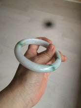 Load image into Gallery viewer, 60.6mm certified 100% Natural green/white with green floating flowers Jadeite Jade bangle AZ36-4373