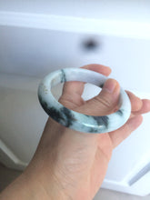 Load image into Gallery viewer, 58mm Certified Type A 100% Natural light green/white Jadeite Jade bangle S53-0441