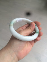 Load image into Gallery viewer, 60.6mm certified 100% Natural green/white with green floating flowers Jadeite Jade bangle AZ36-4373