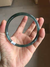Load image into Gallery viewer, 61mm Certified Type A 100% Natural dark green/blue/gray Guatemala slim round cut Jadeite bangle PD175-2496