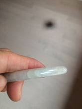 Load image into Gallery viewer, 54.8mm Certified type A 100% Natural light green/white round cut Jadeite bangle W100-6500 Add-on item!