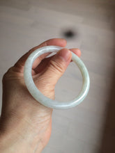 Load image into Gallery viewer, 54.8mm Certified type A 100% Natural light green/white round cut Jadeite bangle W100-6500 Add-on item!