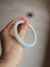 Load image into Gallery viewer, 54.8mm Certified type A 100% Natural light green/white round cut Jadeite bangle W100-6500 Add-on item!