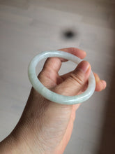 Load image into Gallery viewer, 54.8mm Certified type A 100% Natural light green/white round cut Jadeite bangle W100-6500 Add-on item!
