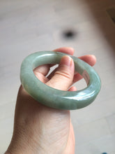 Load image into Gallery viewer, 53.4mm certified type A 100% Natural dark green/gray square style Jadeite Jade bangle BH34-5250