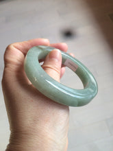 Load image into Gallery viewer, 53.4mm certified type A 100% Natural dark green/gray square style Jadeite Jade bangle BH34-5250