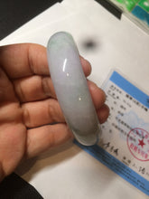 Load image into Gallery viewer, 56.2mm certified Type A 100% Natural green/purple chubby Jadeite Jade bangle AY73-5917