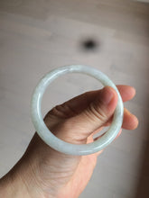 Load image into Gallery viewer, 54.8mm Certified type A 100% Natural light green/white round cut Jadeite bangle W100-6500 Add-on item!