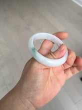 Load image into Gallery viewer, 52mm certified type A100% Natural green purple oval Jadeite Jade bangle BM34-0270