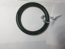 Load image into Gallery viewer, 60.4mm certified 100% Natural dark green/black nephrite Jade(碧玉) bangle HN11-1576