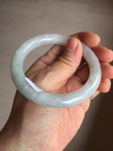 Load image into Gallery viewer, 54.5mm Certified Type A 100% Natural light green/purple round cut Jadeite Jade bangle AM98-2799
