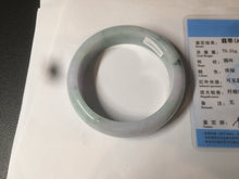 Load image into Gallery viewer, 56.2mm certified Type A 100% Natural green/purple chubby Jadeite Jade bangle AY73-5917