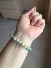 Load image into Gallery viewer, 6-8mm size 52-64mm 100% natural type A green/yellow/brown/black jadeite jade beads bracelet group BL133