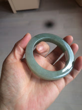 Load image into Gallery viewer, 53.4mm certified type A 100% Natural dark green/gray square style Jadeite Jade bangle BH34-5250