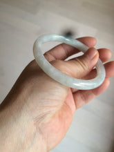 Load image into Gallery viewer, 54.8mm Certified type A 100% Natural light green/white round cut Jadeite bangle W100-6500 Add-on item!