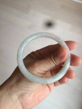 Load image into Gallery viewer, 54.8mm Certified type A 100% Natural light green/white round cut Jadeite bangle W100-6500 Add-on item!