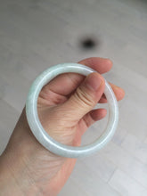 Load image into Gallery viewer, 54.8mm Certified type A 100% Natural light green/white round cut Jadeite bangle W100-6500 Add-on item!