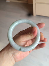 Load image into Gallery viewer, 60mm Certified Type A 100% Natural sunny green/white/purple chubby round cut Jadeite Jade bangle BF3-0028