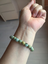 Load image into Gallery viewer, 6-8mm size 52-64mm 100% natural type A green/yellow/brown/black jadeite jade beads bracelet group BL133