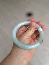 Load image into Gallery viewer, 60mm Certified Type A 100% Natural sunny green/white/purple chubby round cut Jadeite Jade bangle BF3-0028