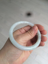 Load image into Gallery viewer, 54.8mm Certified type A 100% Natural light green/white round cut Jadeite bangle W100-6500 Add-on item!