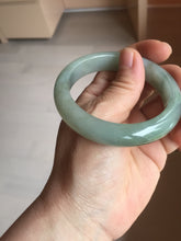 Load image into Gallery viewer, 53.8mm 100% natural Type A icy watery light green/gray jadeite jade bangle PC118-0355