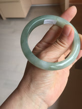 Load image into Gallery viewer, 53.8mm 100% natural Type A icy watery light green/gray jadeite jade bangle PC118-0355
