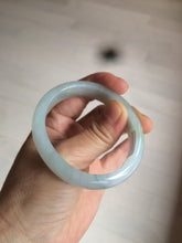Load image into Gallery viewer, 49mm Certified Type A 100% Natural light green white oval Jadeite Jade bangle AX56-0365