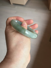 Load image into Gallery viewer, 53.8mm 100% natural Type A icy watery light green/gray jadeite jade bangle PC118-0355